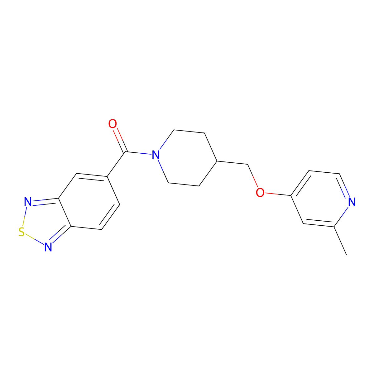 5-(4-{[(2-Methylpyridin-4-yl)oxy]methyl}piperidine-1-carbonyl)-2,1,3-benzothiadiazole molecular structure, CAS 2379953-74-7
