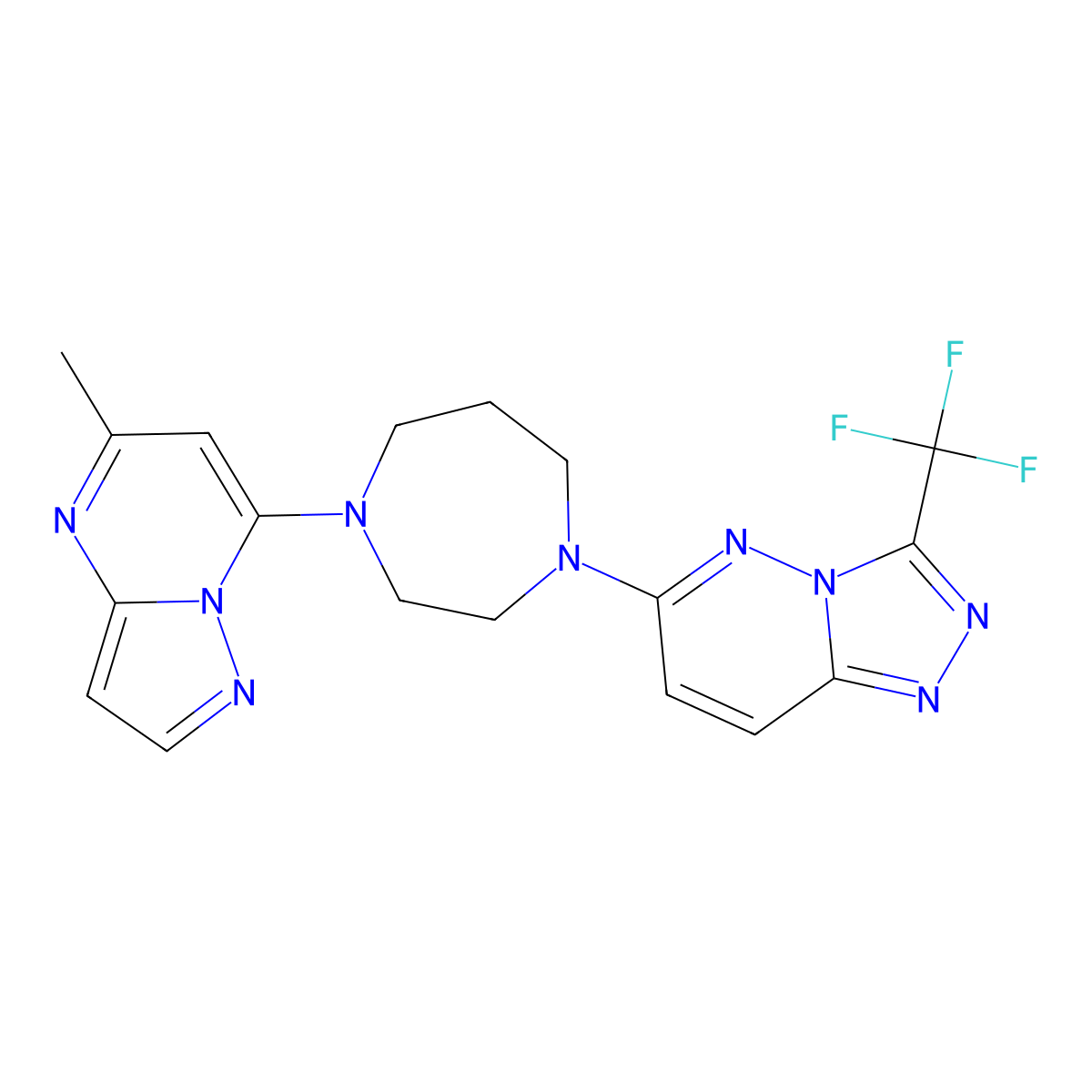 1-{5-Methylpyrazolo[1,5-a]pyrimidin-7-yl}-4-[3-(trifluoromethyl)-[1,2,4]triazolo[4,3-b]pyridazin-6-yl]-1,4-diazepane molecular structure, CAS 2379953-84-9