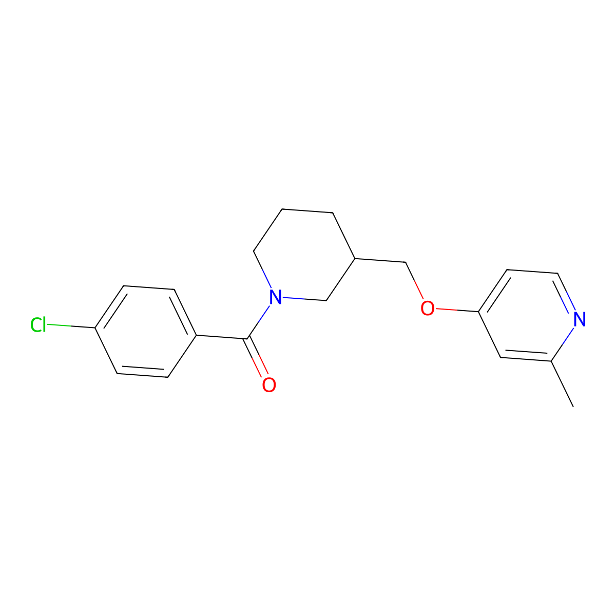 4-{[1-(4-Chlorobenzoyl)piperidin-3-yl]methoxy}-2-methylpyridine molecular structure, CAS 2379970-33-7