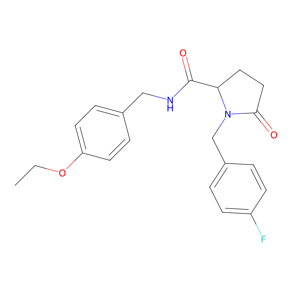 N-[(4-Ethoxyphenyl)methyl]-1-[(4-fluorophenyl)methyl]-5-oxopyrrolidine-2-carboxamide molecular structure, CAS 2379970-34-8