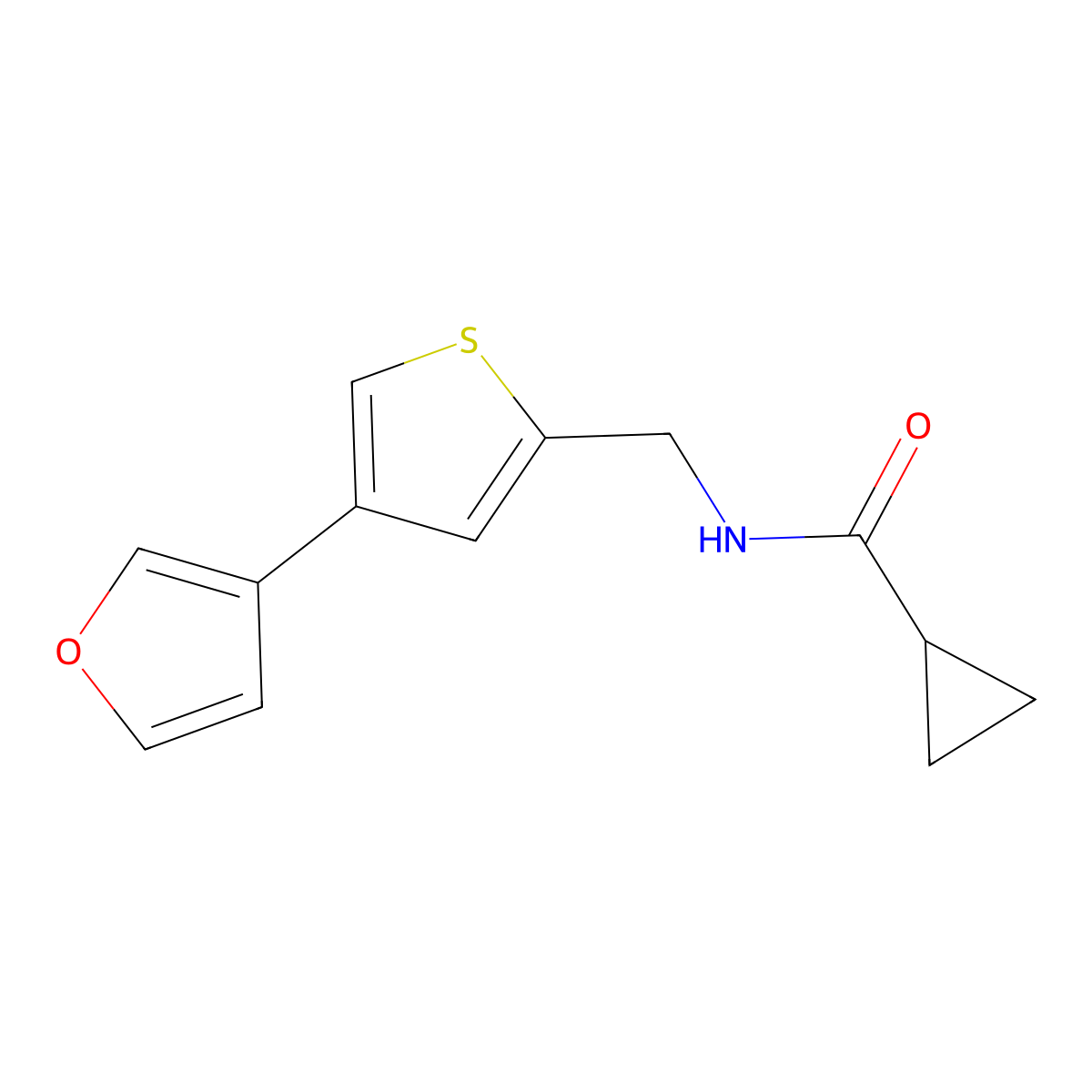 N-{[4-(furan-3-yl)thiophen-2-yl]methyl}cyclopropanecarboxamide molecular structure, CAS 2379970-39-3