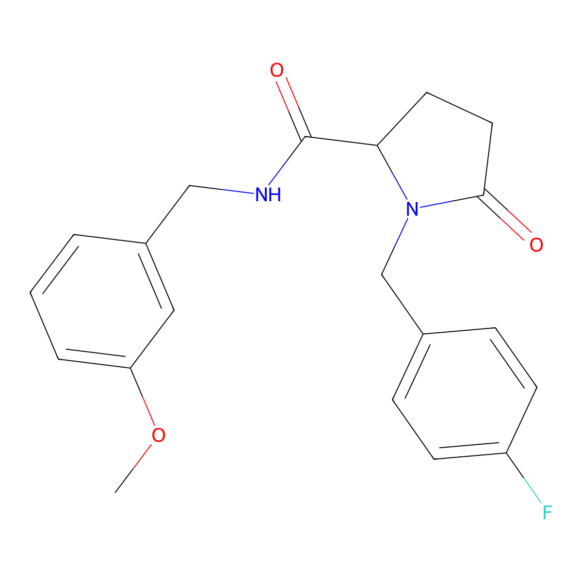 1-[(4-Fluorophenyl)methyl]-N-[(3-methoxyphenyl)methyl]-5-oxopyrrolidine-2-carboxamide molecular structure, CAS 2379970-41-7