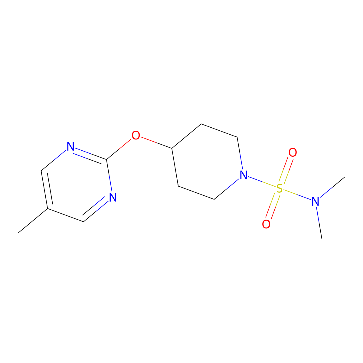 N,N-dimethyl-4-[(5-methylpyrimidin-2-yl)oxy]piperidine-1-sulfonamide molecular structure, CAS 2379970-70-2