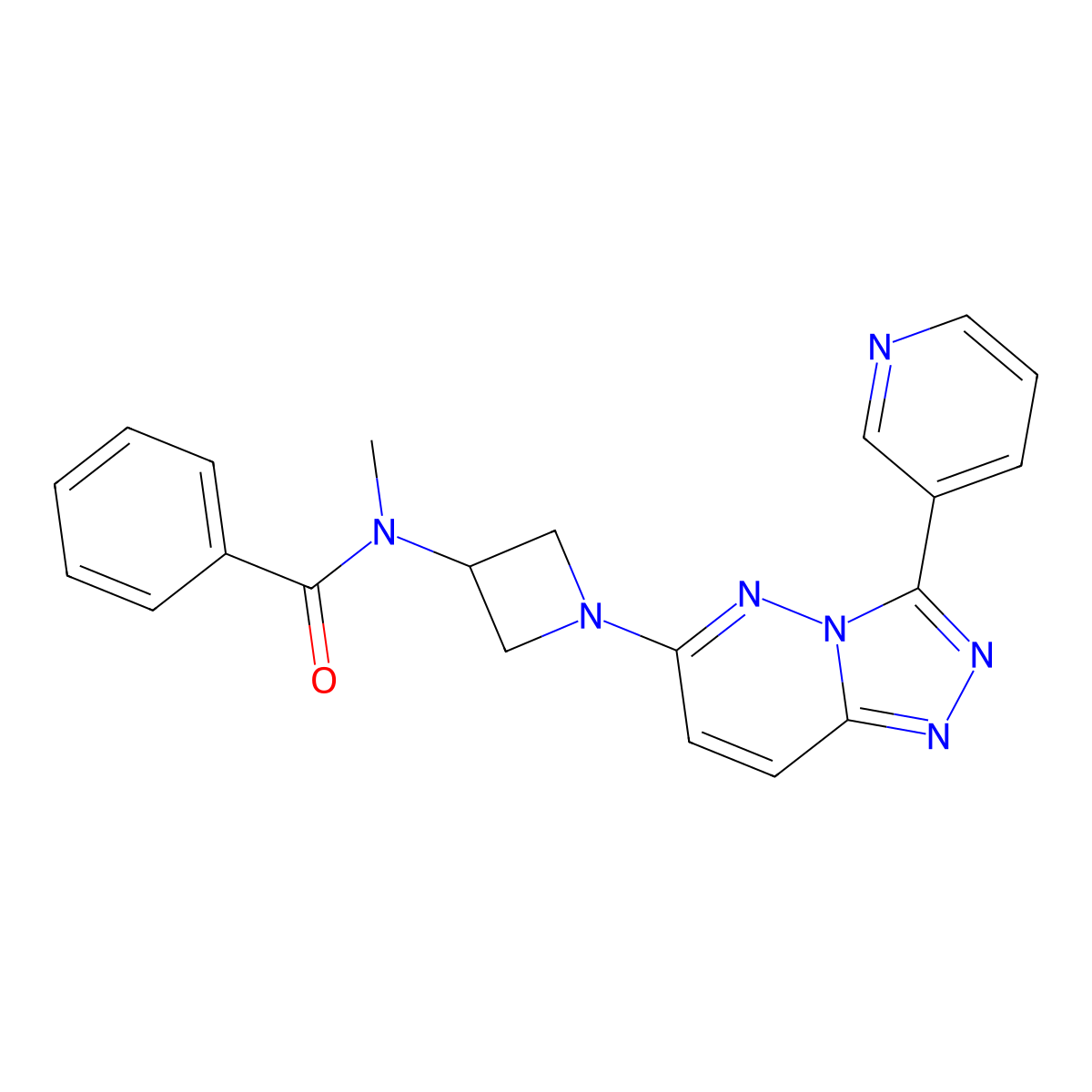 N-methyl-N-{1-[3-(pyridin-3-yl)-[1,2,4]triazolo[4,3-b]pyridazin-6-yl]azetidin-3-yl}benzamide molecular structure, CAS 2379970-73-5