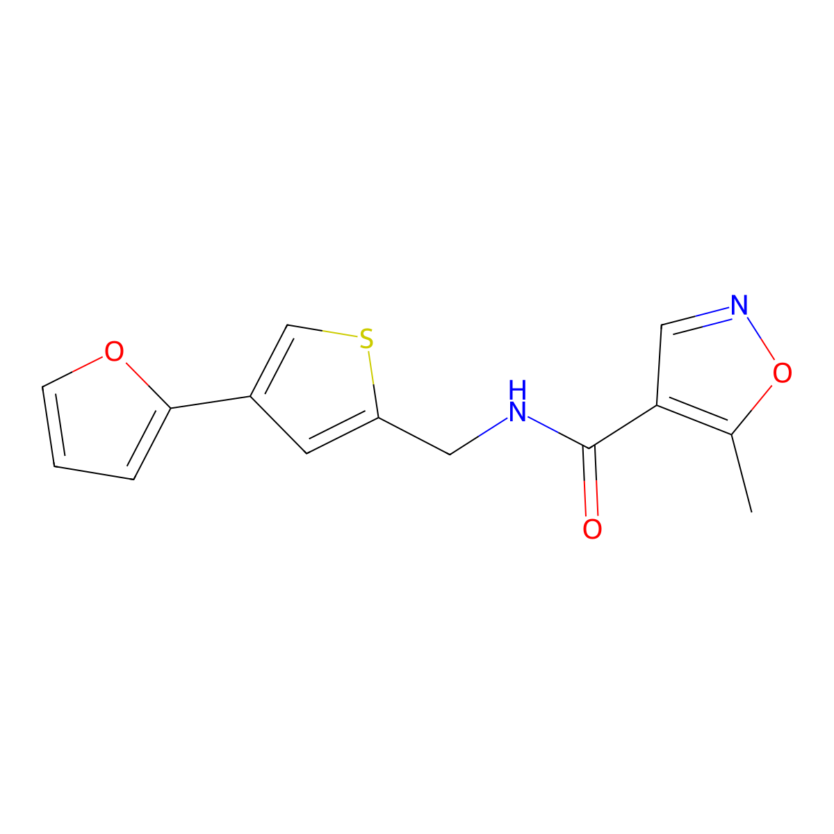 N-{[4-(furan-2-yl)thiophen-2-yl]methyl}-5-methyl-1,2-oxazole-4-carboxamide molecular structure, CAS 2379970-84-8
