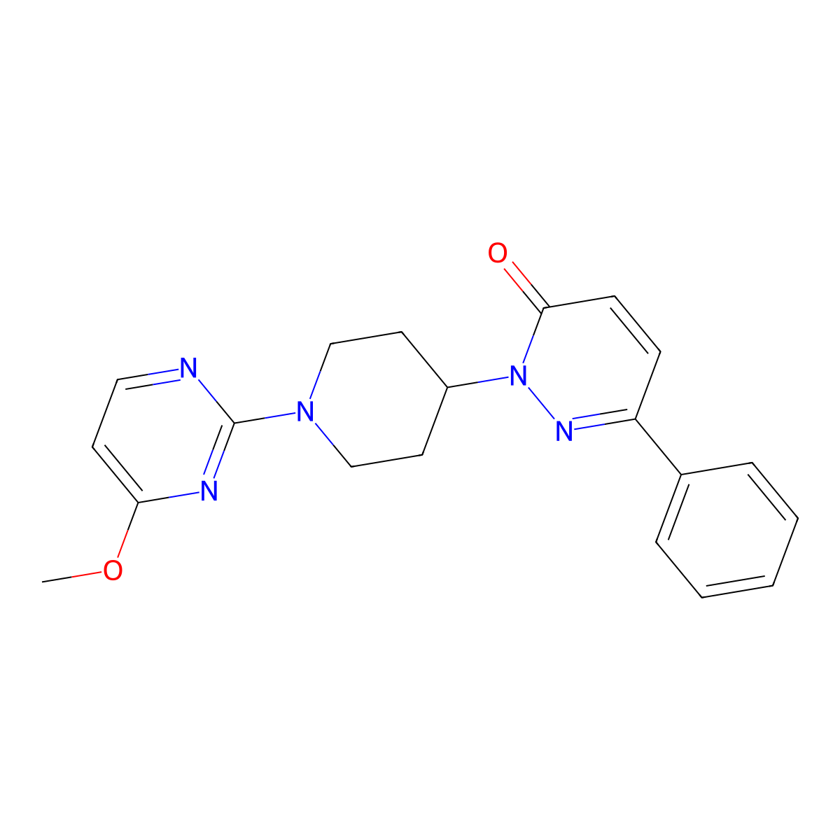 2-[1-(4-Methoxypyrimidin-2-yl)piperidin-4-yl]-6-phenyl-2,3-dihydropyridazin-3-one molecular structure, CAS 2379971-04-5