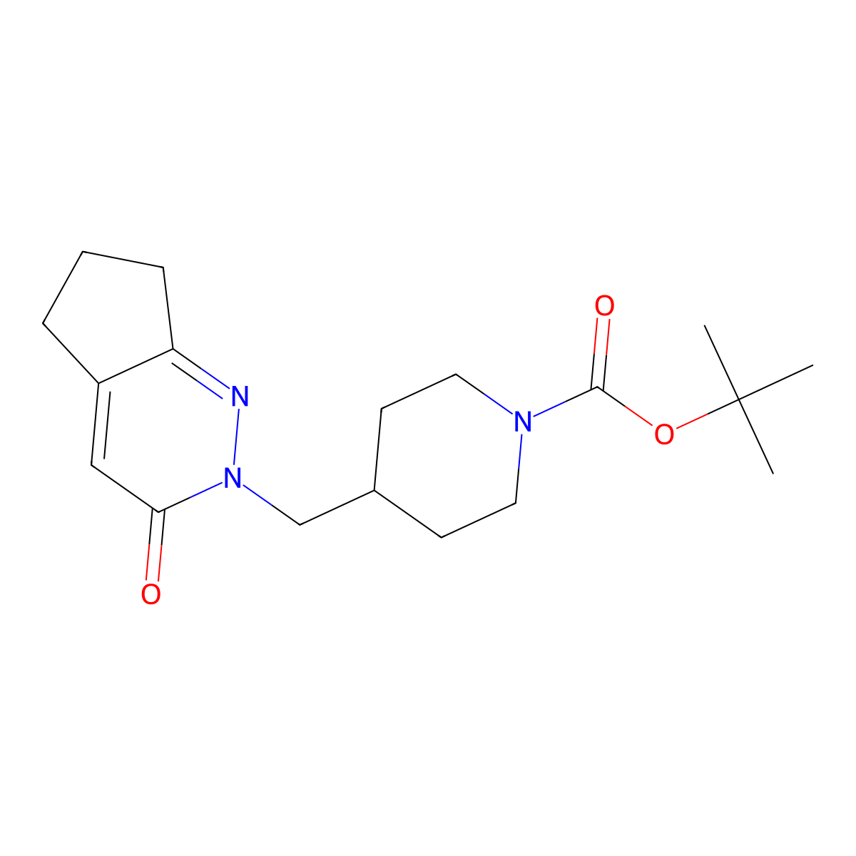 tert-butyl 4-({3-oxo-2H,3H,5H,6H,7H-cyclopenta[c]pyridazin-2-yl}methyl)piperidine-1-carboxylate molecular structure, CAS 2379971-11-4