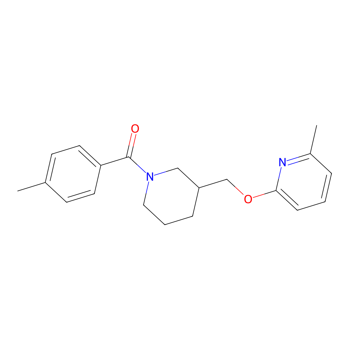 2-Methyl-6-{[1-(4-methylbenzoyl)piperidin-3-yl]methoxy}pyridine molecular structure, CAS 2379971-18-1