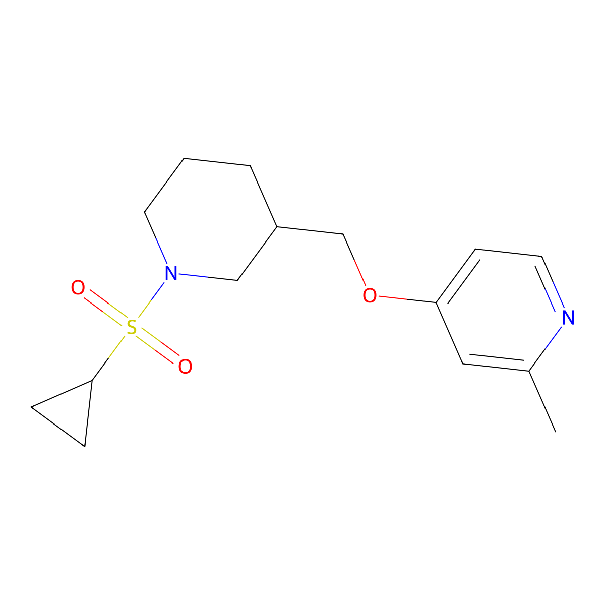4-{[1-(Cyclopropanesulfonyl)piperidin-3-yl]methoxy}-2-methylpyridine molecular structure, CAS 2379971-20-5