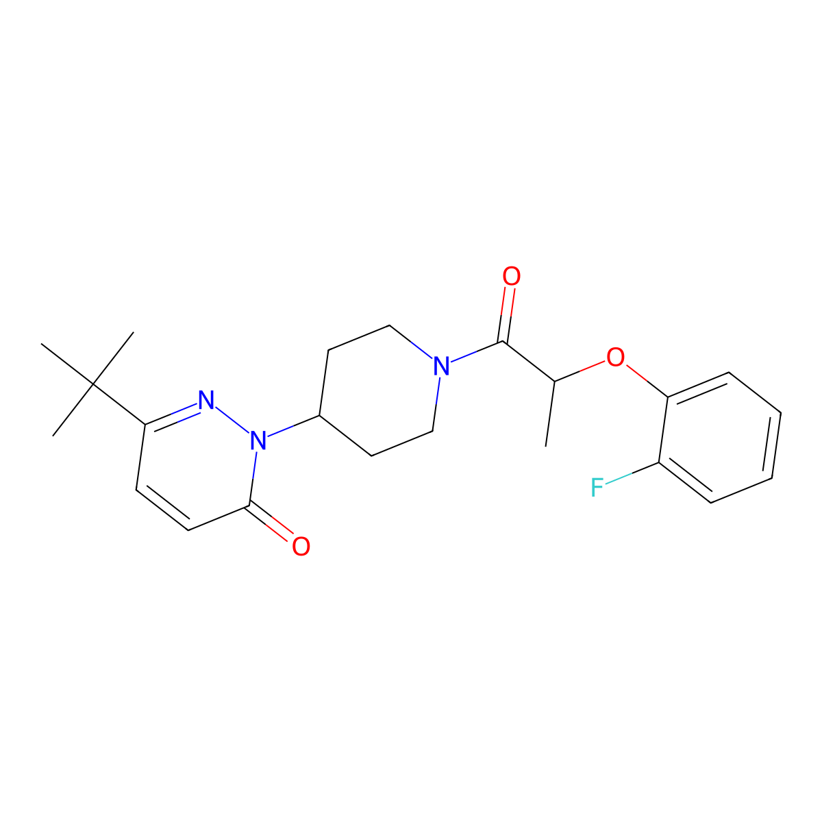 6-Tert-butyl-2-{1-[2-(2-fluorophenoxy)propanoyl]piperidin-4-yl}-2,3-dihydropyridazin-3-one molecular structure, CAS 2379971-40-9