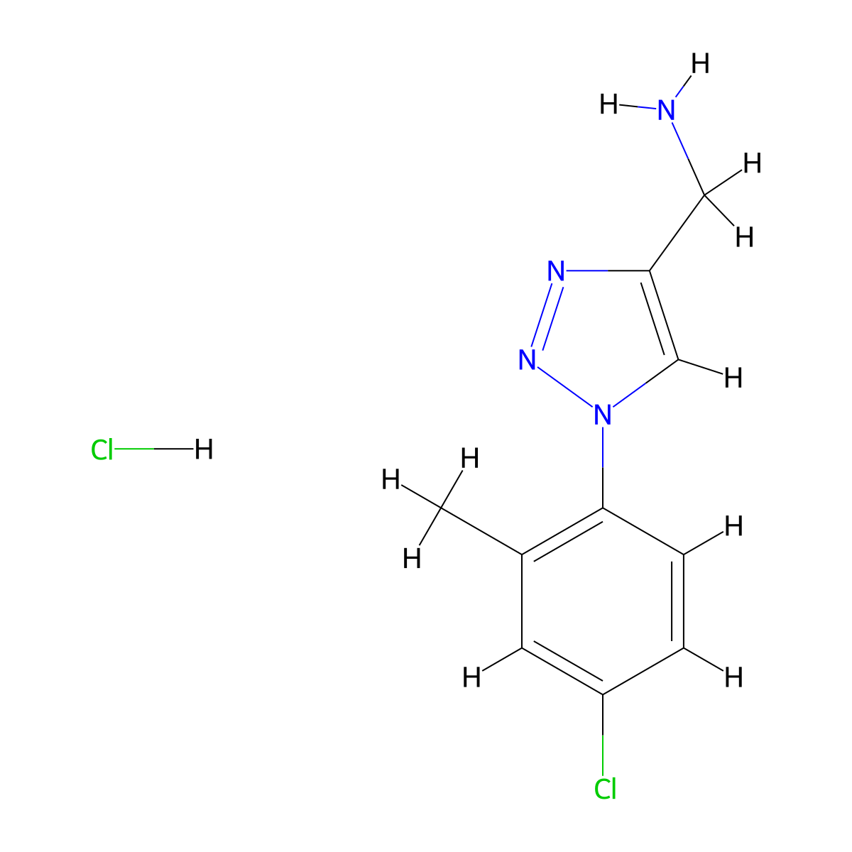 [1-(4-chloro-2-methylphenyl)-1H-1,2,3-triazol-4-yl]methanamine hydrochloride molecular structure, CAS 2379971-43-2