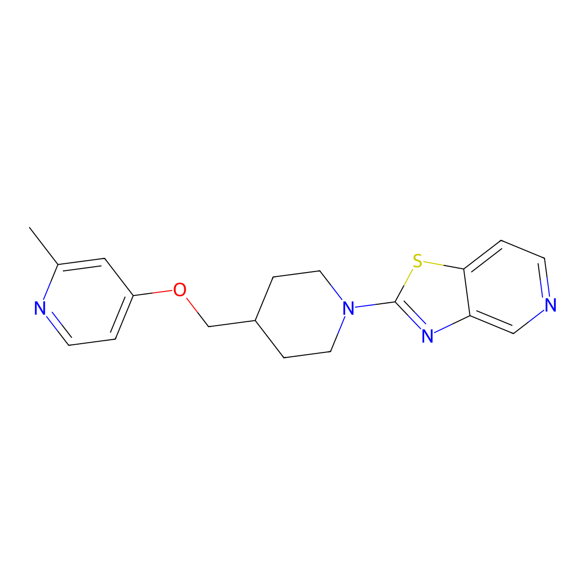 2-Methyl-4-[(1-{[1,3]thiazolo[4,5-c]pyridin-2-yl}piperidin-4-yl)methoxy]pyridine molecular structure, CAS 2379971-48-7