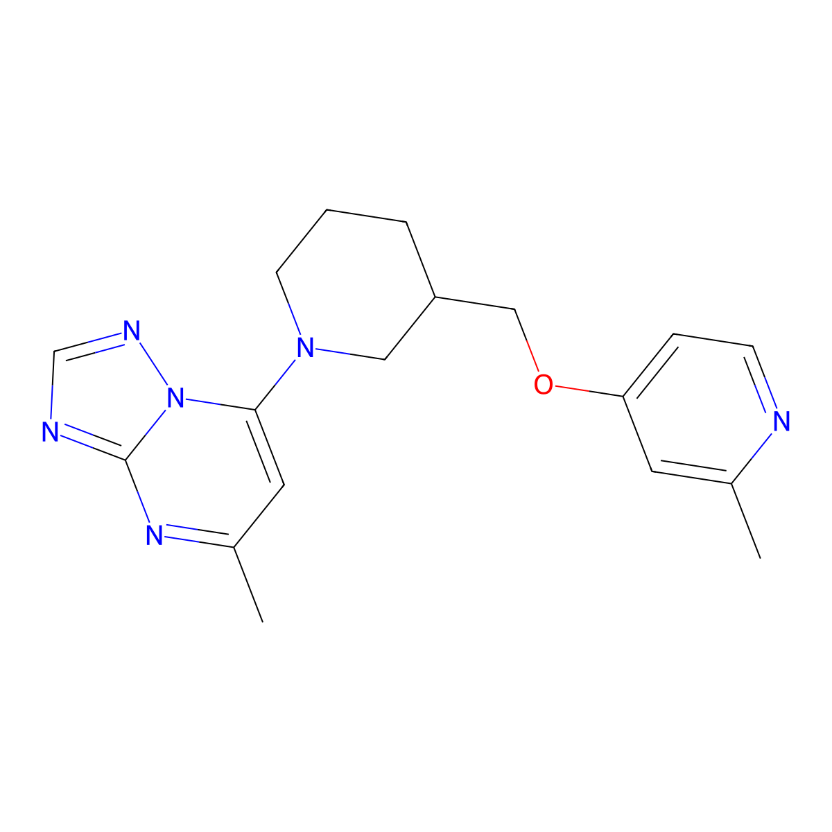 2-Methyl-4-[(1-{5-methyl-[1,2,4]triazolo[1,5-a]pyrimidin-7-yl}piperidin-3-yl)methoxy]pyridine molecular structure, CAS 2379971-51-2