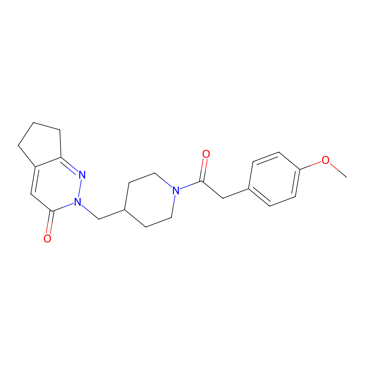 2-({1-[2-(4-methoxyphenyl)acetyl]piperidin-4-yl}methyl)-2H,3H,5H,6H,7H-cyclopenta[c]pyridazin-3-one molecular structure, CAS 2379971-66-9