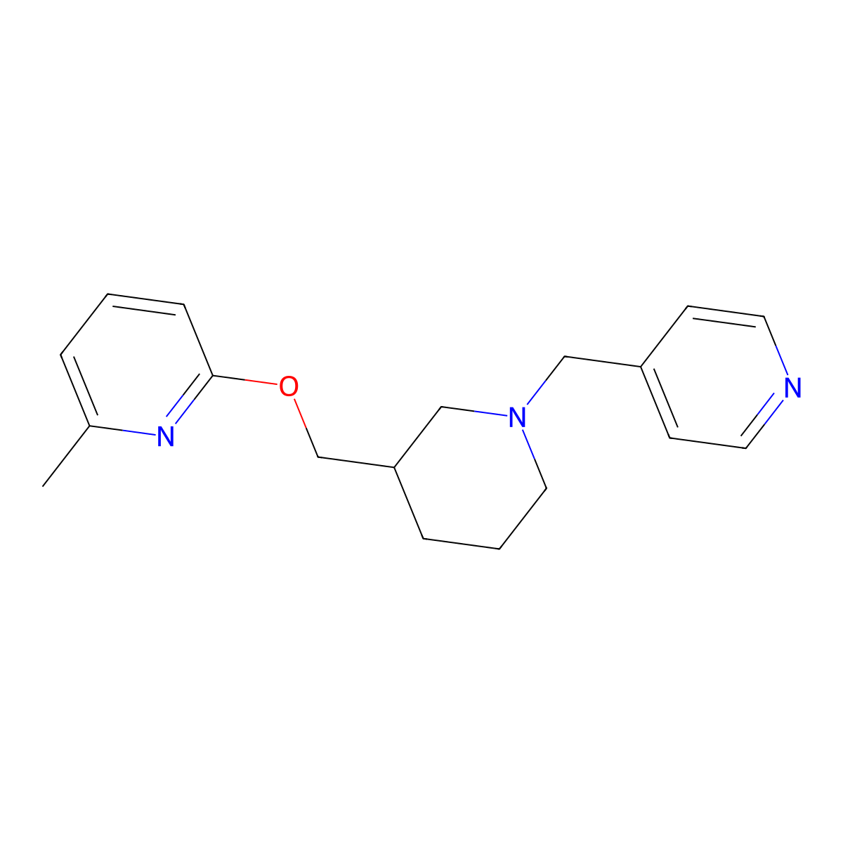 2-Methyl-6-({1-[(pyridin-4-yl)methyl]piperidin-3-yl}methoxy)pyridine molecular structure, CAS 2379971-74-9
