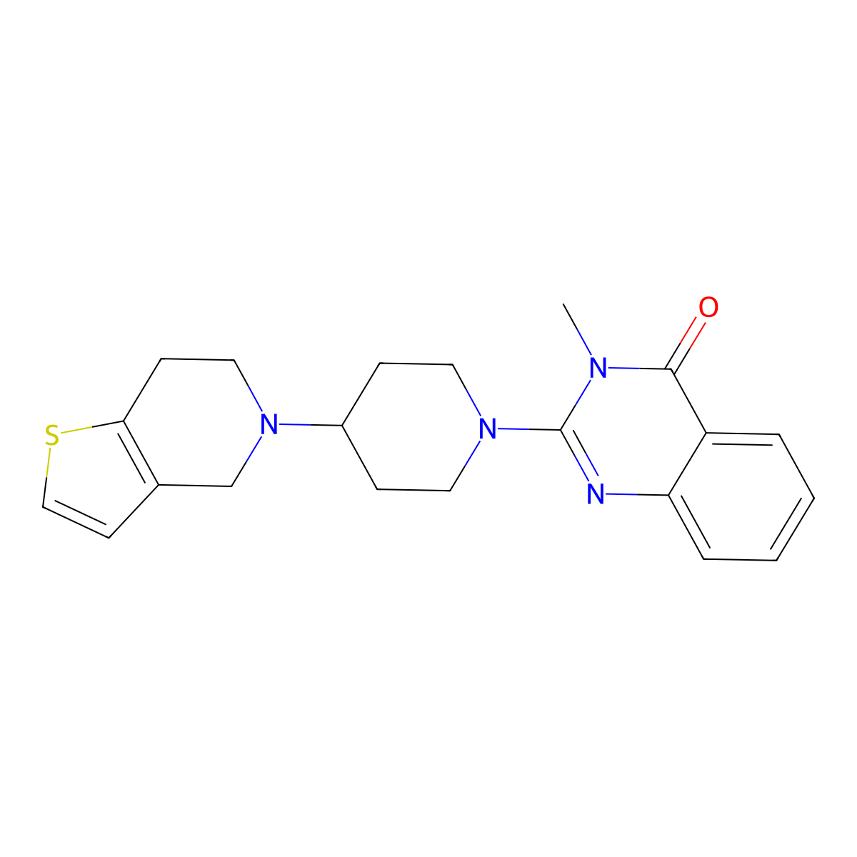3-methyl-2-(4-{4H,5H,6H,7H-thieno[3,2-c]pyridin-5-yl}piperidin-1-yl)-3,4-dihydroquinazolin-4-one molecular structure, CAS 2379971-77-2