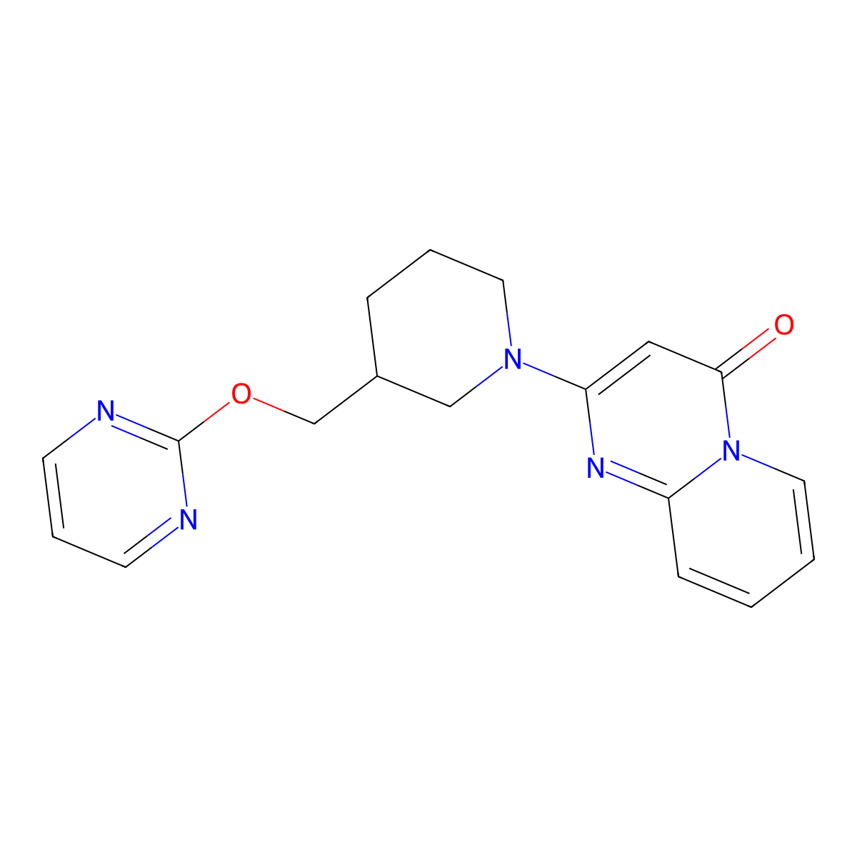 2-{3-[(pyrimidin-2-yloxy)methyl]piperidin-1-yl}-4H-pyrido[1,2-a]pyrimidin-4-one molecular structure, CAS 2379971-78-3