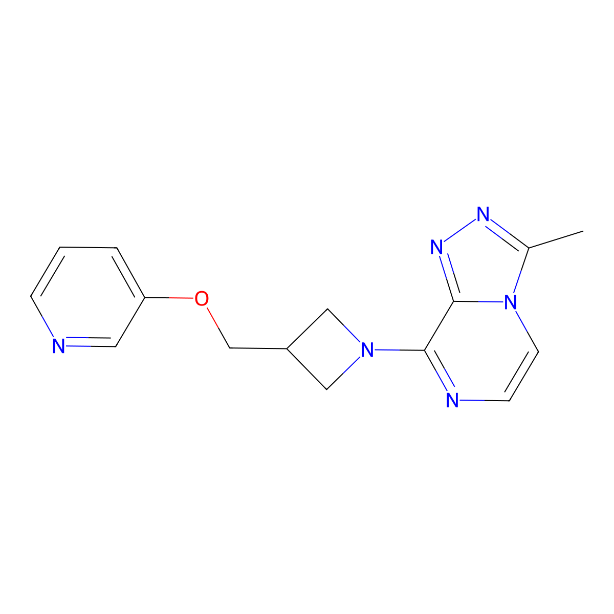 3-[(1-{3-Methyl-[1,2,4]triazolo[4,3-a]pyrazin-8-yl}azetidin-3-yl)methoxy]pyridine molecular structure, CAS 2379971-85-2