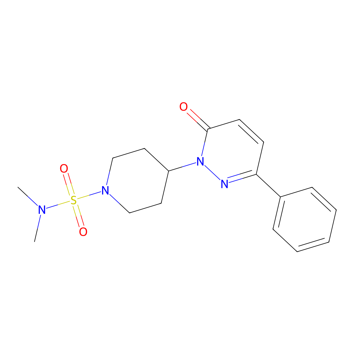 N,N-dimethyl-4-(6-oxo-3-phenyl-1,6-dihydropyridazin-1-yl)piperidine-1-sulfonamide molecular structure, CAS 2379972-01-5