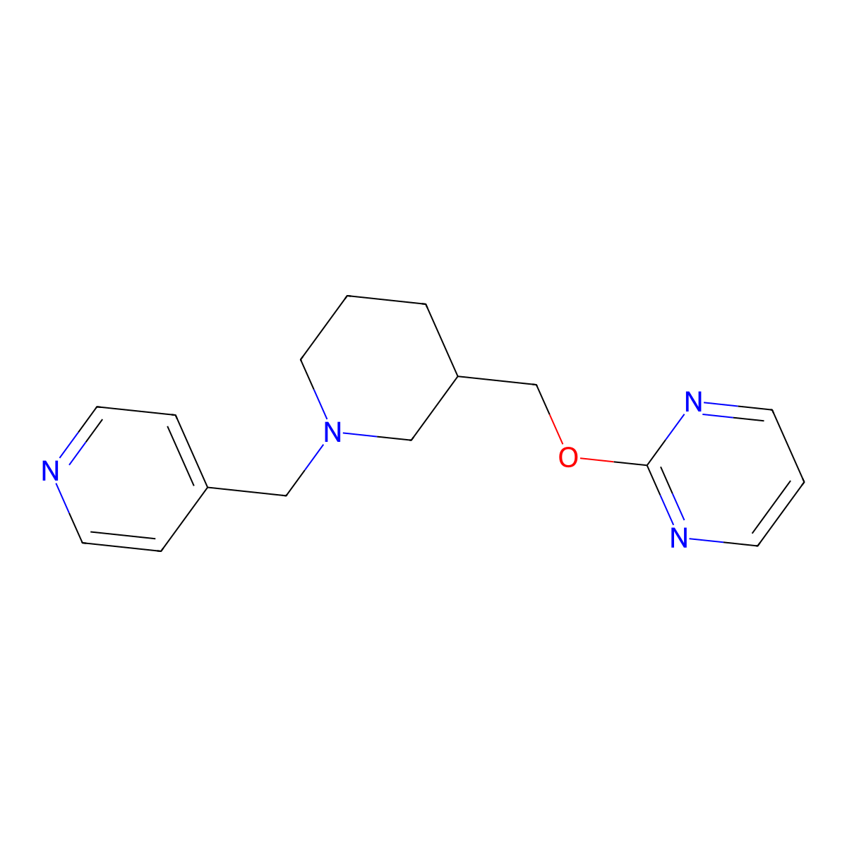 2-({1-[(Pyridin-4-yl)methyl]piperidin-3-yl}methoxy)pyrimidine molecular structure, CAS 2379972-02-6