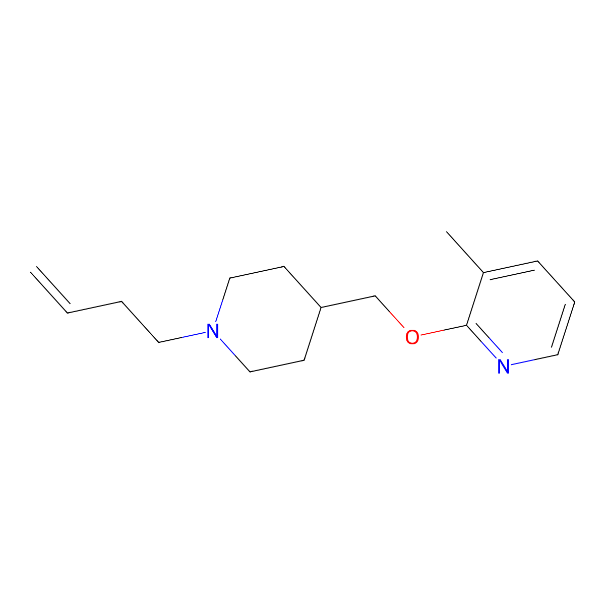 2-{[1-(But-3-en-1-yl)piperidin-4-yl]methoxy}-3-methylpyridine molecular structure, CAS 2379972-06-0