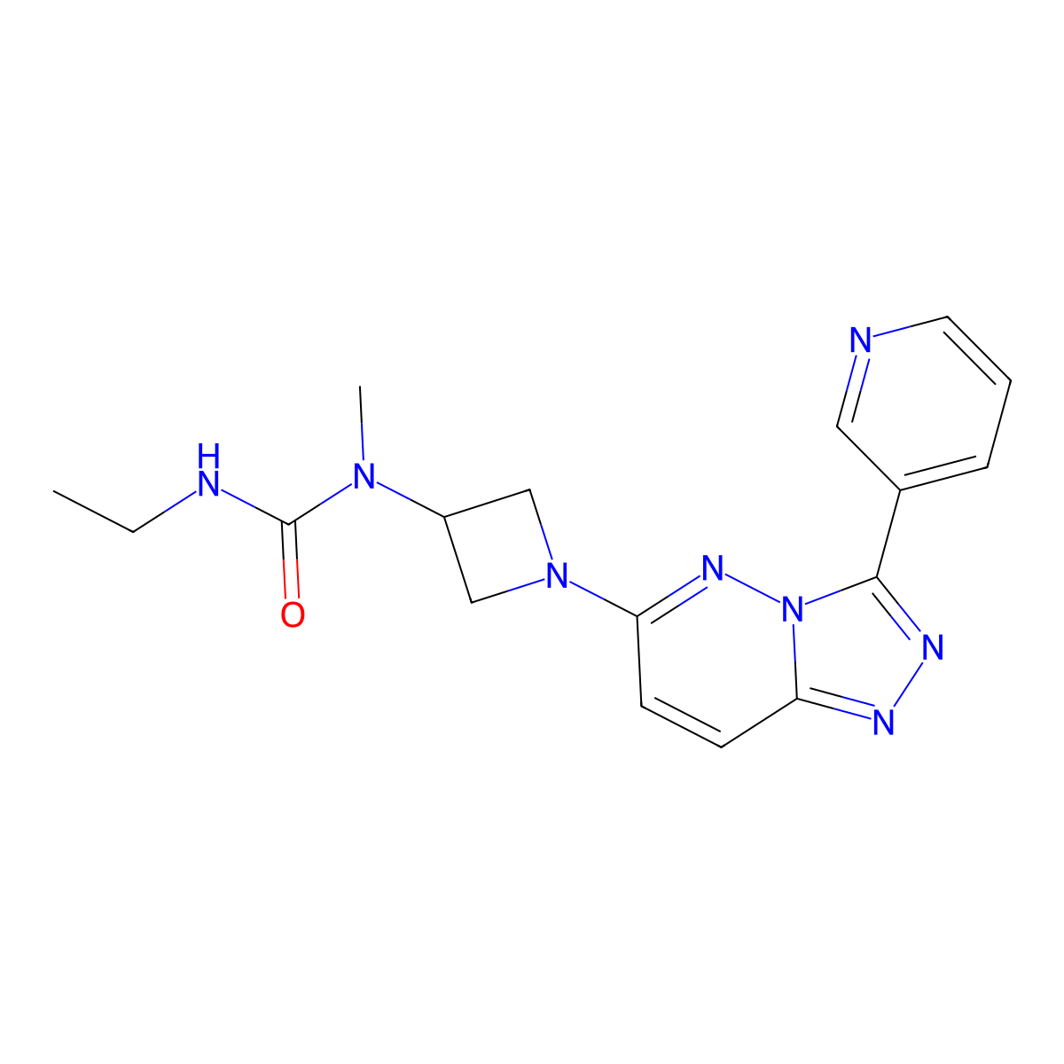 3-Ethyl-1-methyl-1-{1-[3-(pyridin-3-yl)-[1,2,4]triazolo[4,3-b]pyridazin-6-yl]azetidin-3-yl}urea molecular structure, CAS 2379972-12-8