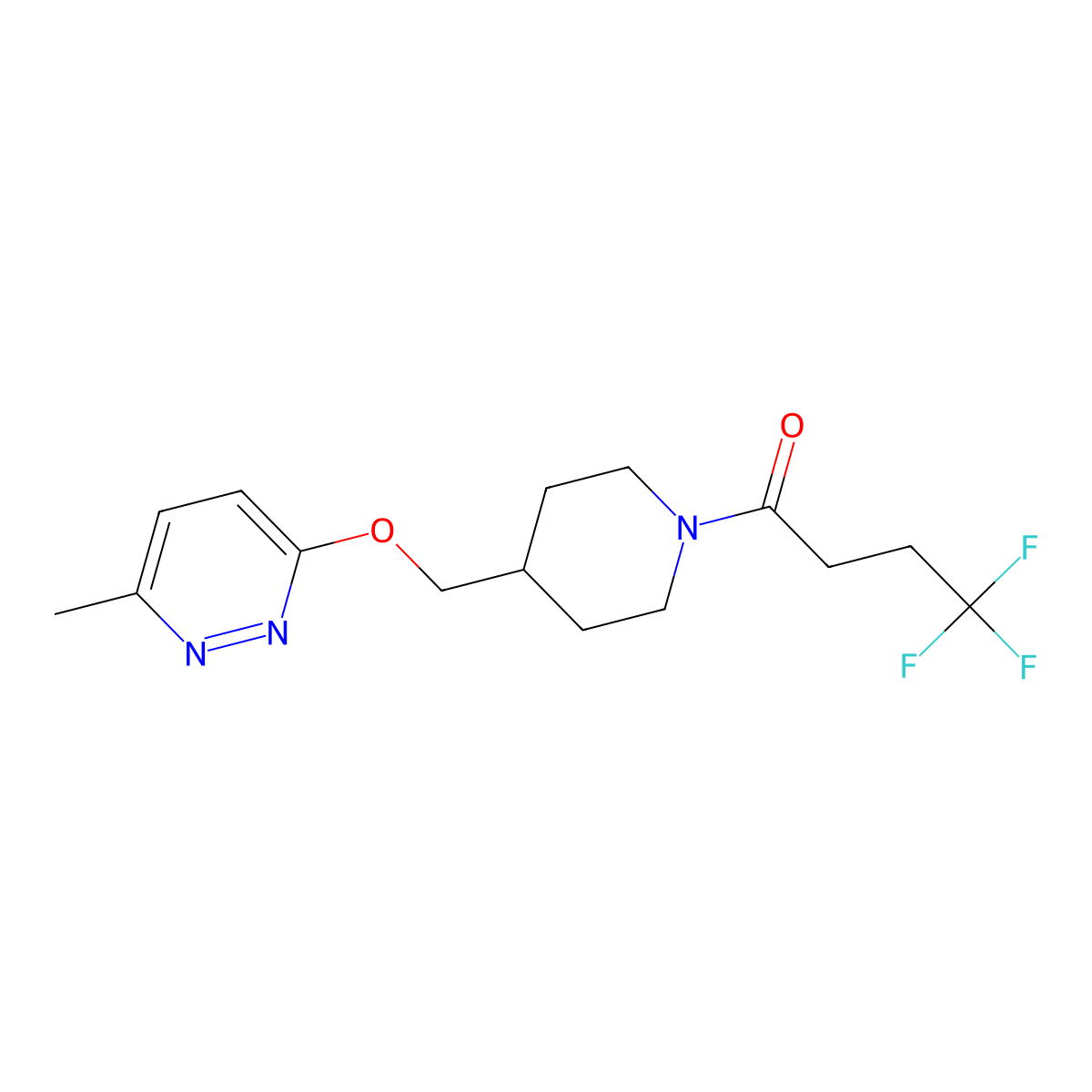 4,4,4-Trifluoro-1-(4-{[(6-methylpyridazin-3-yl)oxy]methyl}piperidin-1-yl)butan-1-one molecular structure, CAS 2379972-18-4