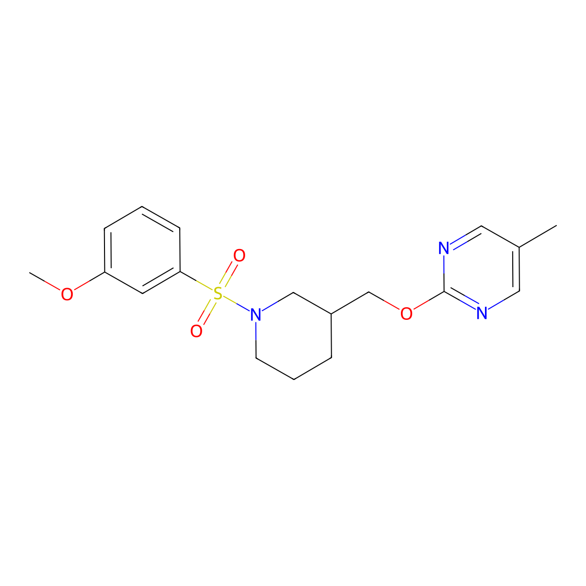 2-{[1-(3-Methoxybenzenesulfonyl)piperidin-3-yl]methoxy}-5-methylpyrimidine molecular structure, CAS 2379972-19-5