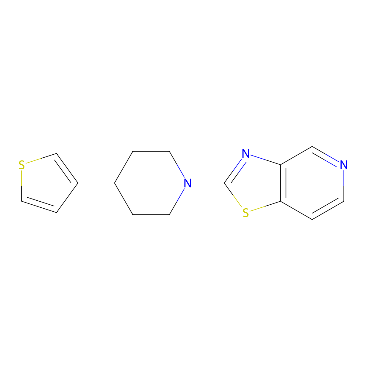 1-{[1,3]Thiazolo[4,5-c]pyridin-2-yl}-4-(thiophen-3-yl)piperidine molecular structure, CAS 2379972-24-2