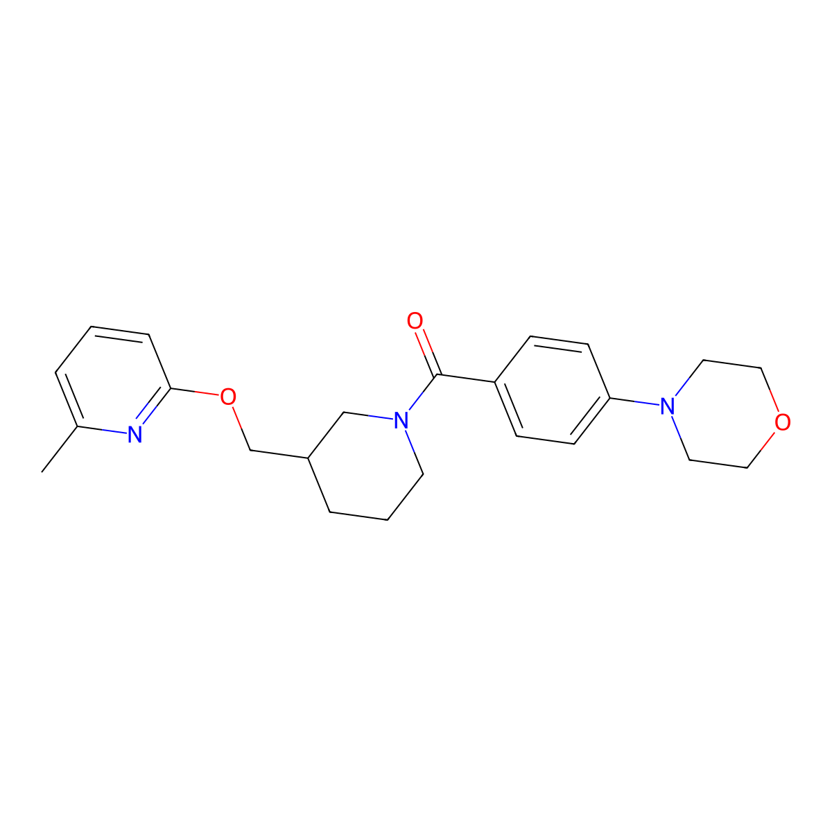 4-[4-(3-{[(6-Methylpyridin-2-yl)oxy]methyl}piperidine-1-carbonyl)phenyl]morpholine molecular structure, CAS 2379972-41-3