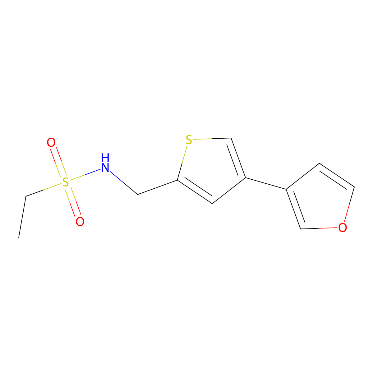 N-{[4-(furan-3-yl)thiophen-2-yl]methyl}ethane-1-sulfonamide molecular structure, CAS 2379972-44-6