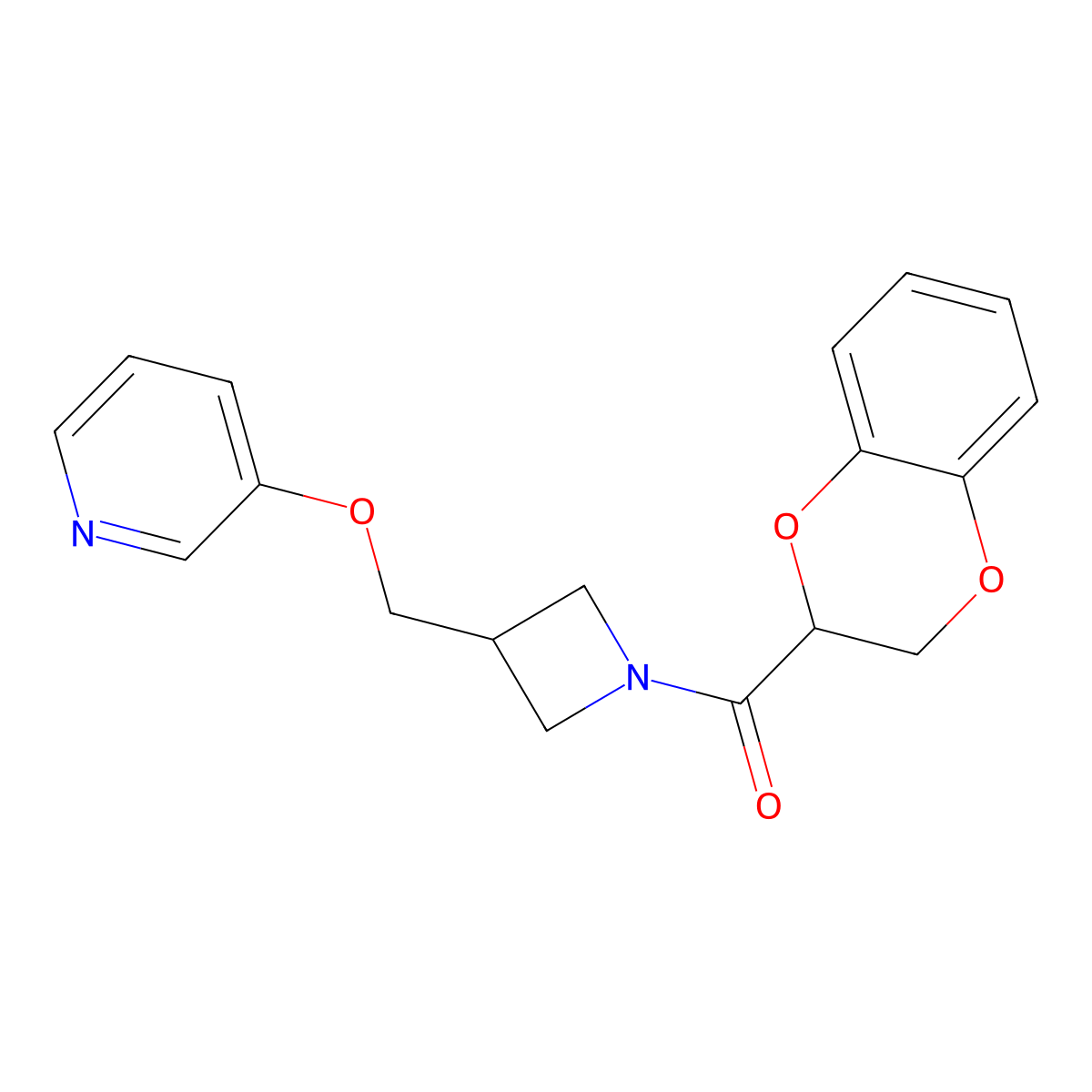 3-{[1-(2,3-Dihydro-1,4-benzodioxine-2-carbonyl)azetidin-3-yl]methoxy}pyridine molecular structure, CAS 2379972-48-0