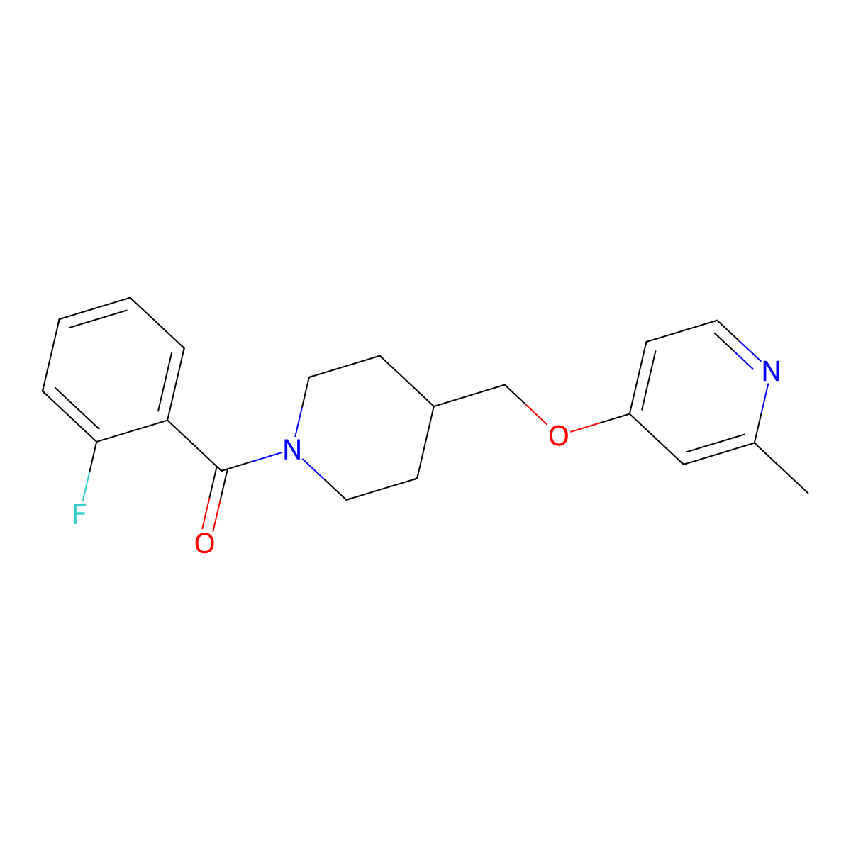 4-{[1-(2-Fluorobenzoyl)piperidin-4-yl]methoxy}-2-methylpyridine molecular structure, CAS 2379972-54-8