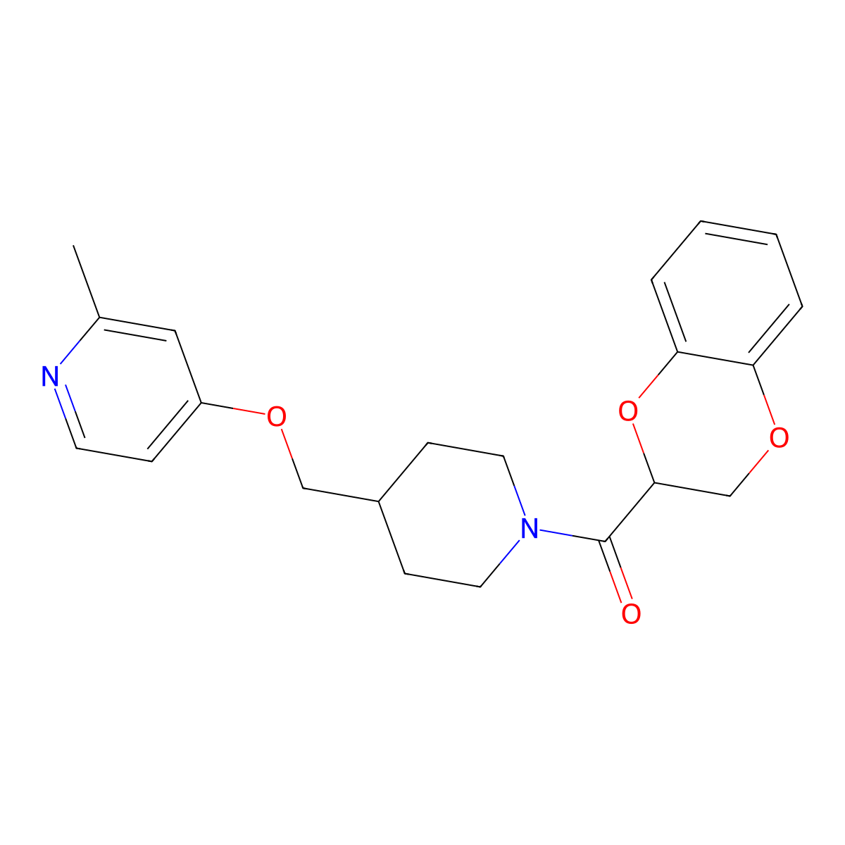 4-{[1-(2,3-Dihydro-1,4-benzodioxine-2-carbonyl)piperidin-4-yl]methoxy}-2-methylpyridine molecular structure, CAS 2379972-62-8