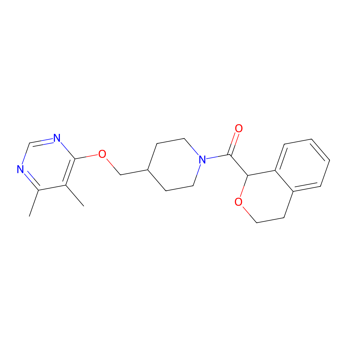 4-{[1-(3,4-dihydro-1H-2-benzopyran-1-carbonyl)piperidin-4-yl]methoxy}-5,6-dimethylpyrimidine molecular structure, CAS 2379972-63-9