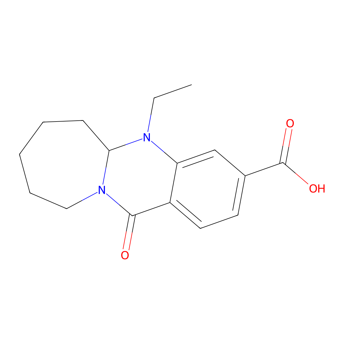 5-ethyl-12-oxo-5H,5aH,6H,7H,8H,9H,10H,12H-azepino[2,1-b]quinazoline-3-carboxylic acid molecular structure, CAS 2379972-64-0