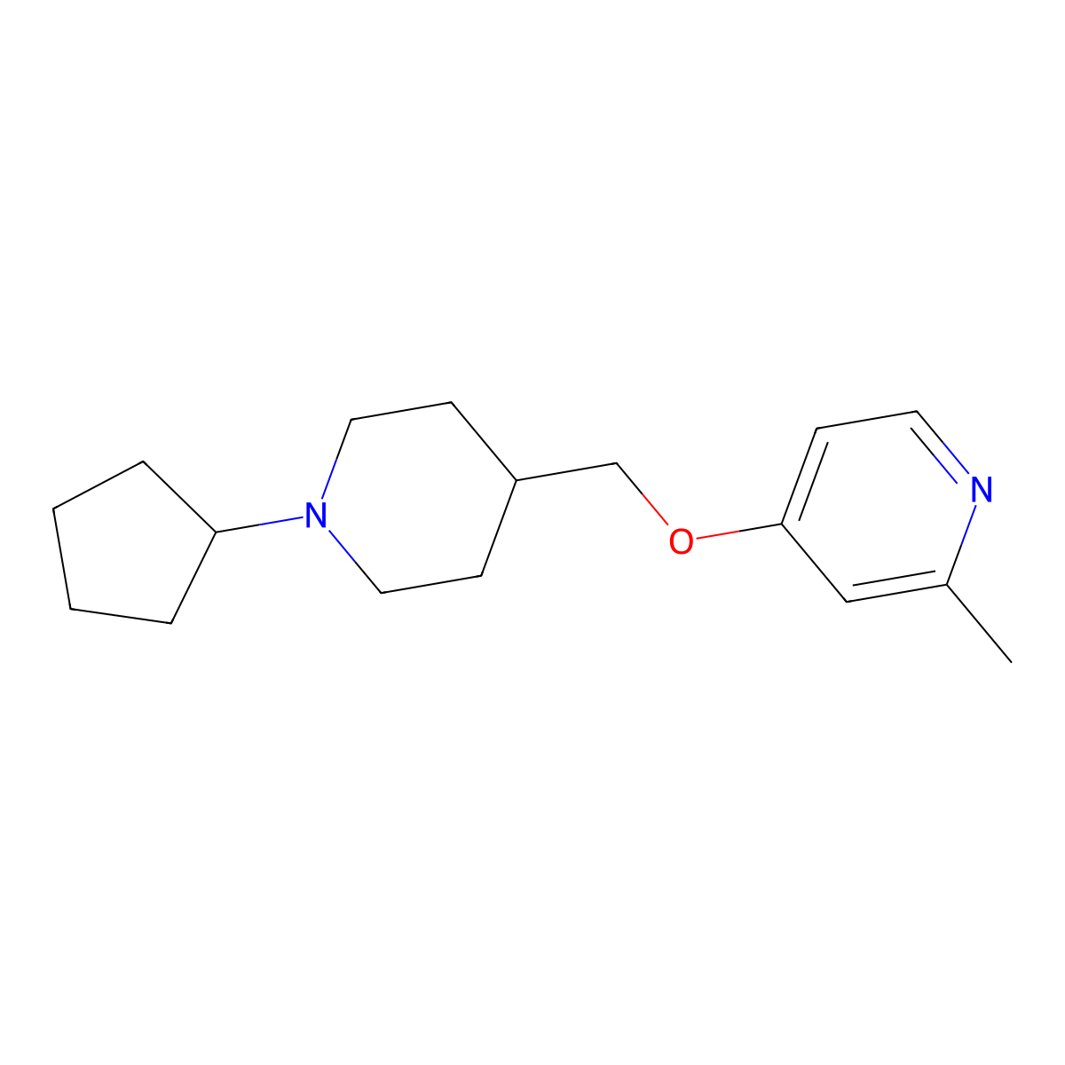 4-[(1-Cyclopentylpiperidin-4-yl)methoxy]-2-methylpyridine molecular structure, CAS 2379972-65-1