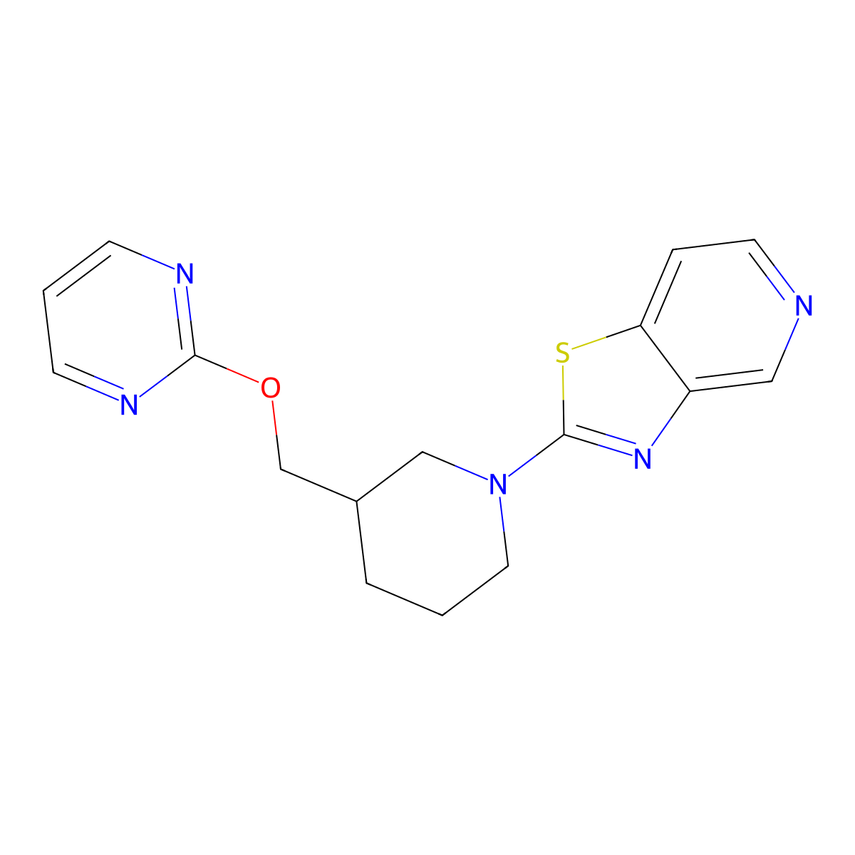 2-[(1-{[1,3]Thiazolo[4,5-c]pyridin-2-yl}piperidin-3-yl)methoxy]pyrimidine molecular structure, CAS 2379972-69-5