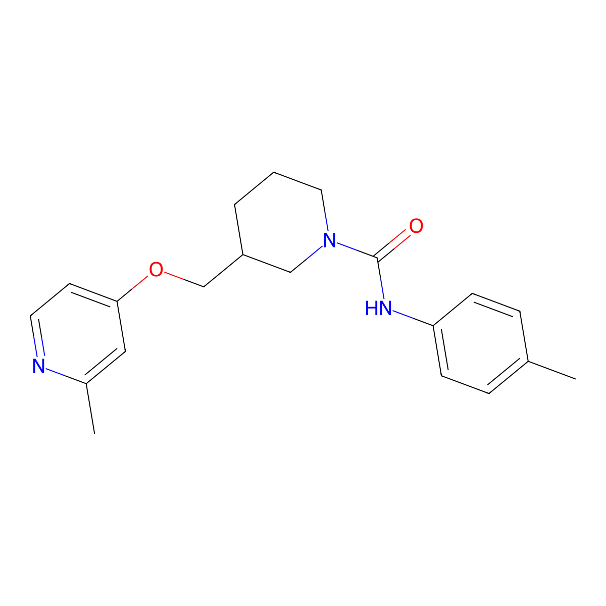 N-(4-methylphenyl)-3-{[(2-methylpyridin-4-yl)oxy]methyl}piperidine-1-carboxamide molecular structure, CAS 2379972-70-8