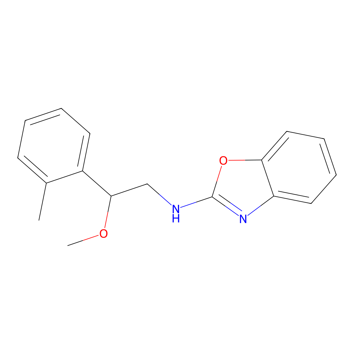 N-[2-Methoxy-2-(2-methylphenyl)ethyl]-1,3-benzoxazol-2-amine molecular structure, CAS 2379972-71-9