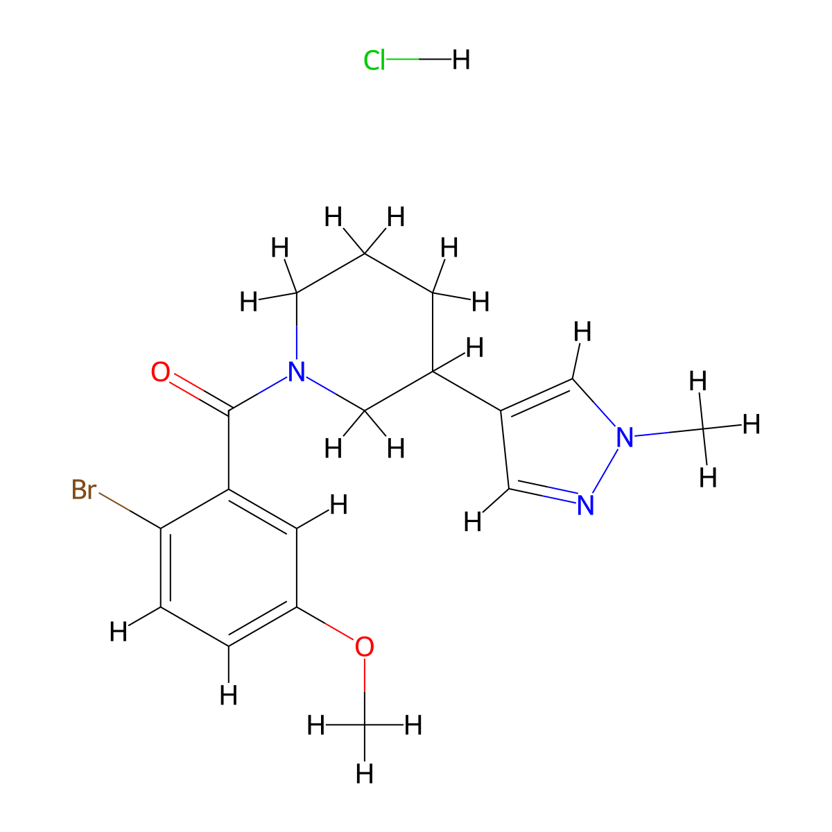1-(2-bromo-5-methoxybenzoyl)-3-(1-methyl-1H-pyrazol-4-yl)piperidine hydrochloride molecular structure, CAS 2379972-74-2
