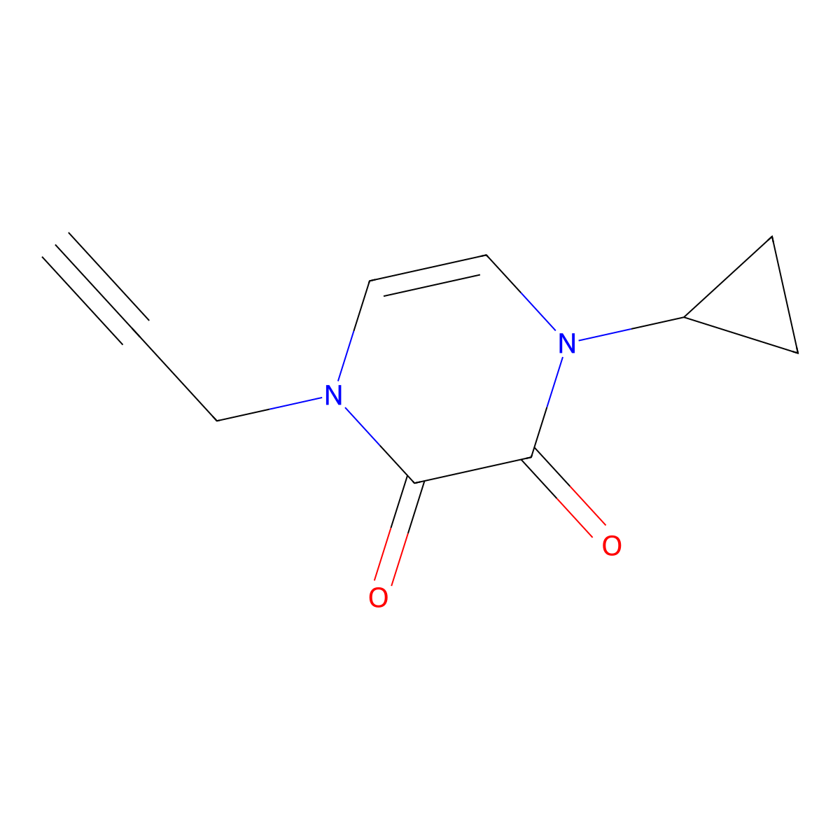 1-Cyclopropyl-4-prop-2-ynylpyrazine-2,3-dione molecular structure, CAS 2379972-78-6