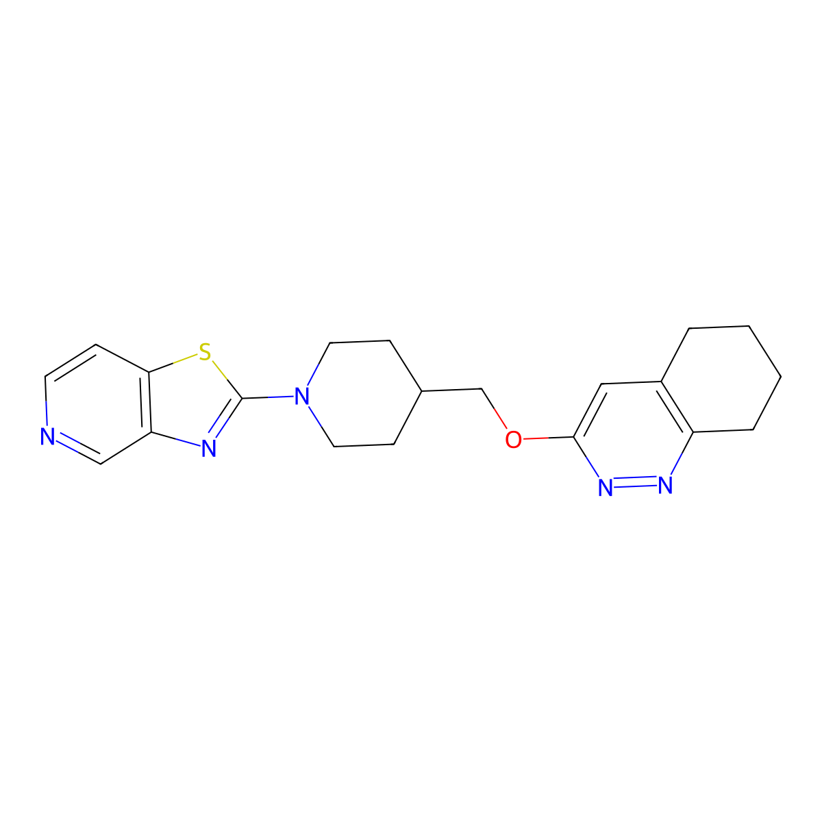 3-[(1-{[1,3]Thiazolo[4,5-c]pyridin-2-yl}piperidin-4-yl)methoxy]-5,6,7,8-tetrahydrocinnoline molecular structure, CAS 2379972-88-8