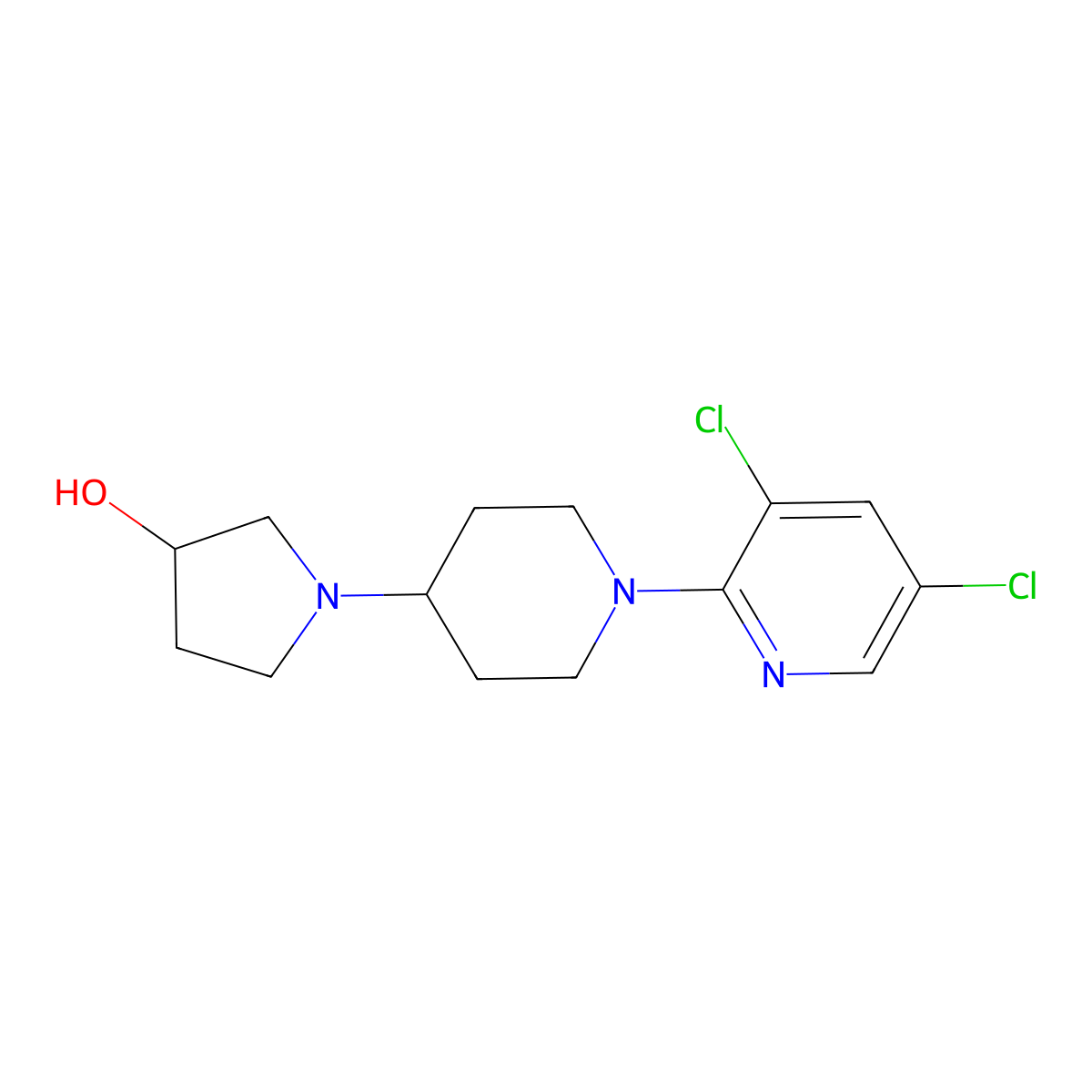 1-[1-(3,5-Dichloropyridin-2-yl)piperidin-4-yl]pyrrolidin-3-ol molecular structure, CAS 2379972-97-9