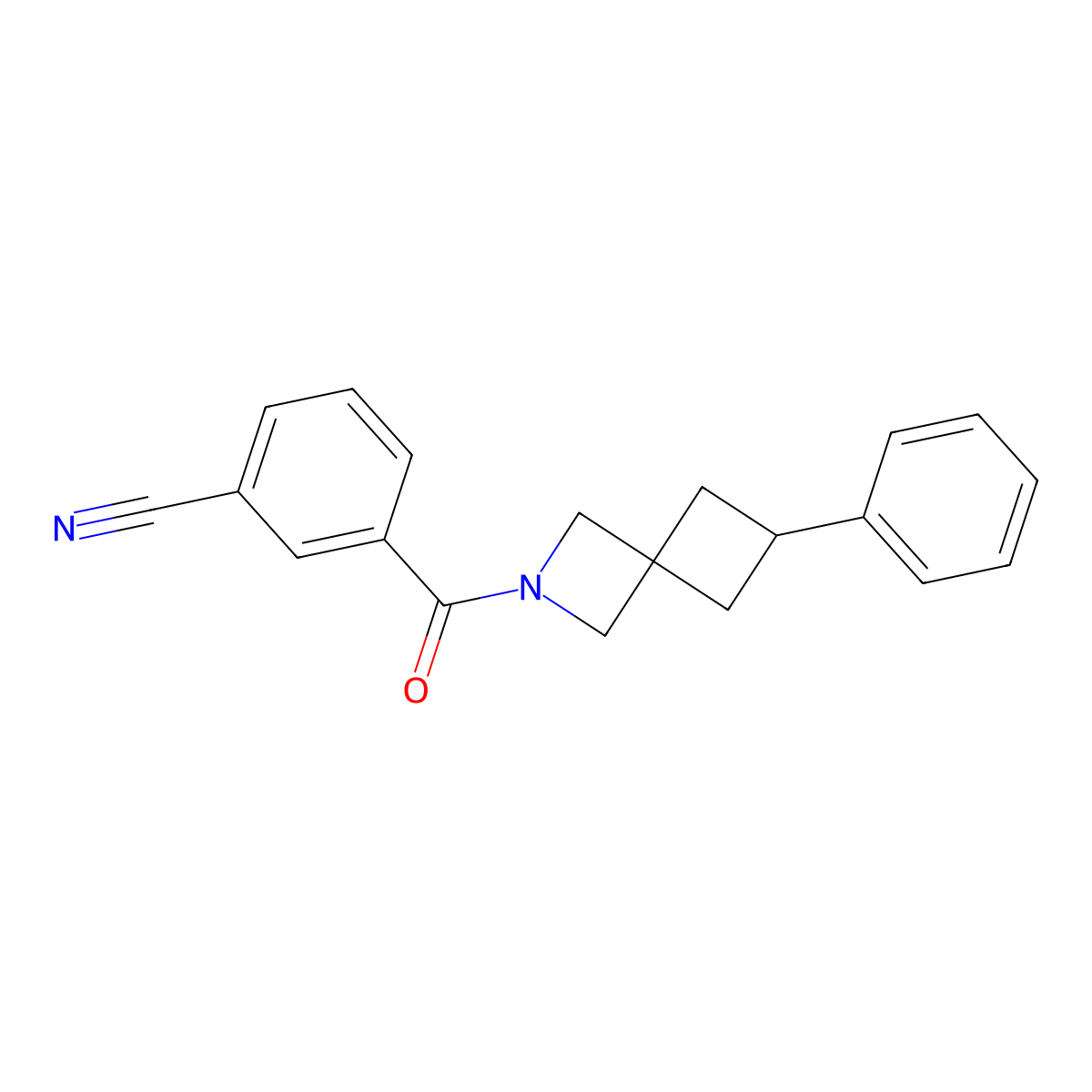 3-{6-Phenyl-2-azaspiro[3.3]heptane-2-carbonyl}benzonitrile molecular structure, CAS 2379972-98-0