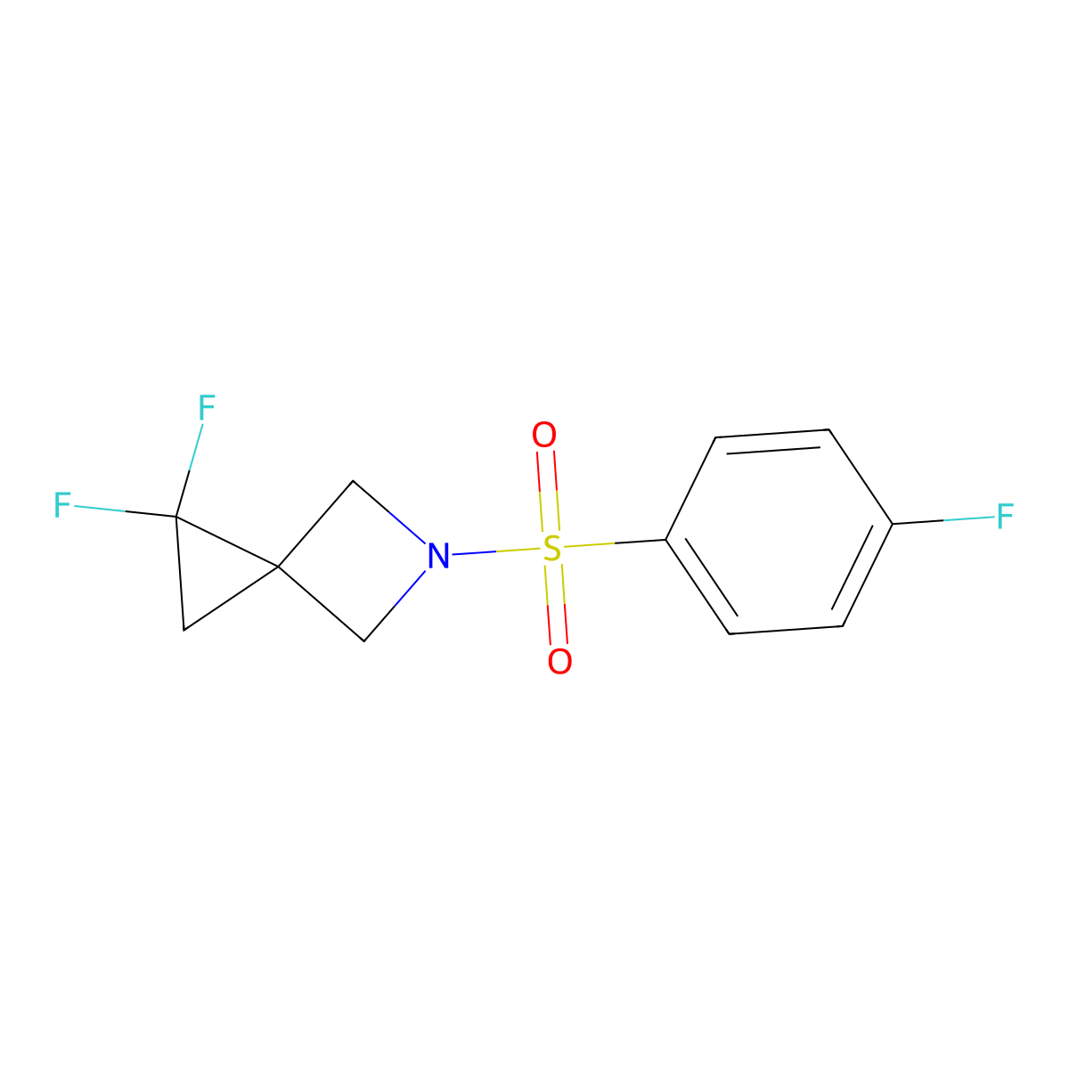 1,1-Difluoro-5-(4-fluorobenzenesulfonyl)-5-azaspiro[2.3]hexane molecular structure, CAS 2379973-05-2