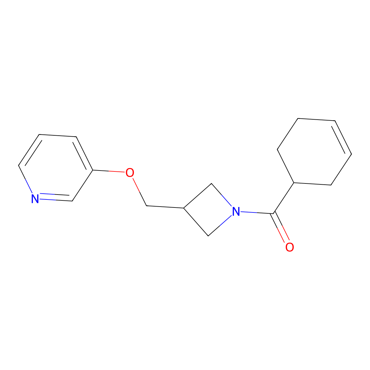 3-{[1-(Cyclohex-3-ene-1-carbonyl)azetidin-3-yl]methoxy}pyridine molecular structure, CAS 2379973-07-4