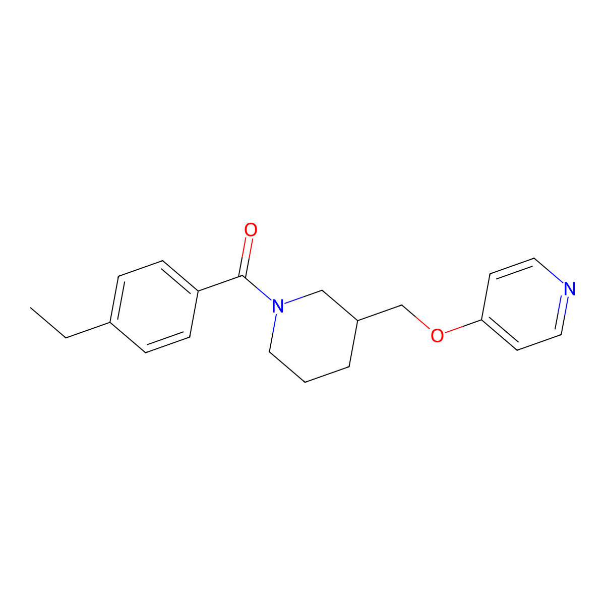 4-{[1-(4-Ethylbenzoyl)piperidin-3-yl]methoxy}pyridine molecular structure, CAS 2379974-80-6