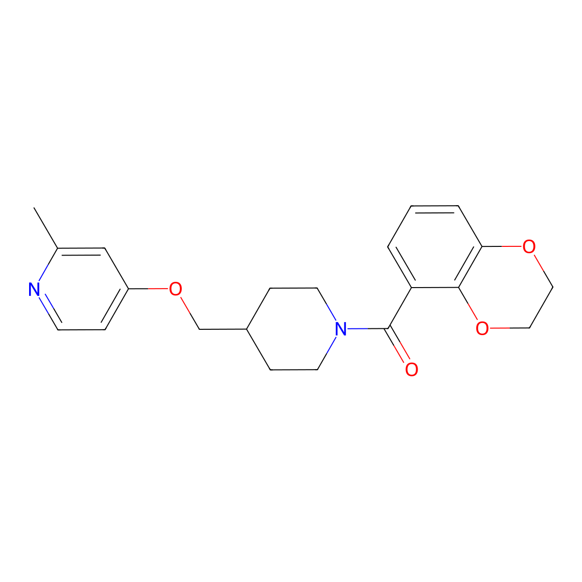 4-{[1-(2,3-Dihydro-1,4-benzodioxine-5-carbonyl)piperidin-4-yl]methoxy}-2-methylpyridine molecular structure, CAS 2379974-81-7