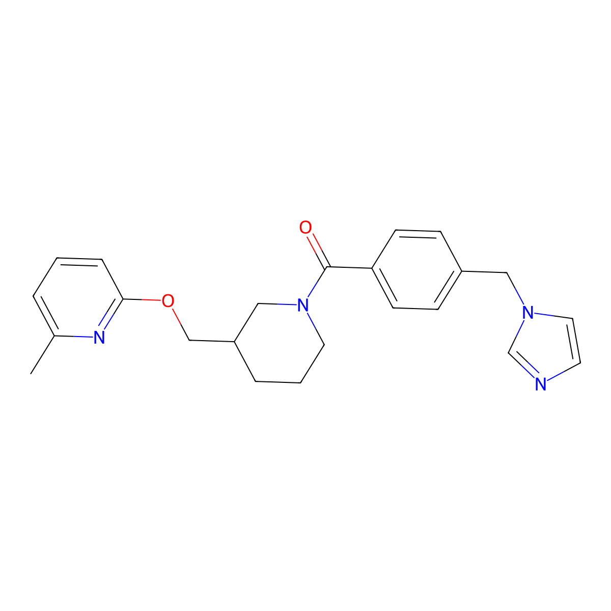 2-[(1-{4-[(1H-imidazol-1-yl)methyl]benzoyl}piperidin-3-yl)methoxy]-6-methylpyridine molecular structure, CAS 2379974-84-0